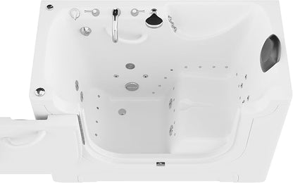 ANZZI Walk In Tubs PREMIUM 30"x60" Left Drain Wheelchair Accessible Walk-In Tub - 36 Jets, POWERED FAST DRAIN, V-Shape Back Massage, Gelcoat Construction | AMZ3060WCALWD