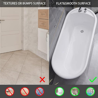 Extra Large Non-Slip Bathtub Mat, 36x17” TPR Shower Mat with 198+ Suction Cups, Bath Mat for Elderly/Kids, Machine Washable & Fast Drainage, Foot Massage Design (Khaki, Extra Large)
