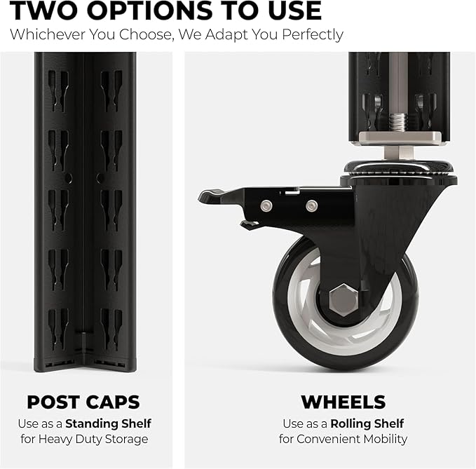 HOMEDANT House 36.2" 5-Tier Metal Rolling Cart Shelf Rack Casters Heavy Duty Laminated Wheel Shelving Unit Adjustable Utility Storage Shelves Shelf Kitchen Garage Black 1Pack