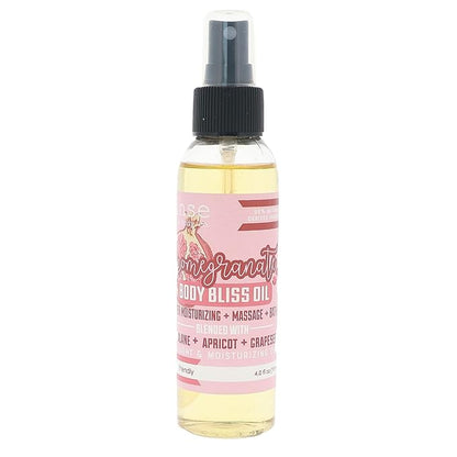 Rinse Bath & Body Pomegranate Body Oil Moisturizer Spray - Natural Lightweight Fast Absorbing with Squalane, Grapeseed, Apricot & Vitamin E Oil for All Skin Types, 4 fl oz