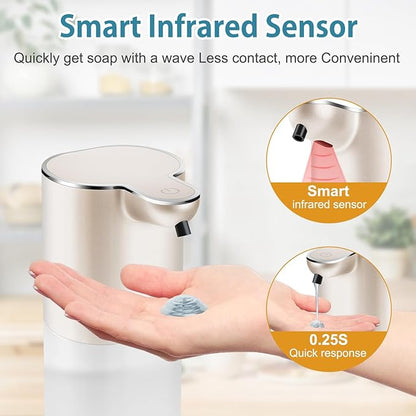 Automatic Liquid Soap Dispenser with 4 Adjustable Volume Control, Touchless Rechargeable Hands Free Auto Soap Dispenser for Kitchen, Bathroom, Hotel, Restaurant,13.5oz/ 400ml