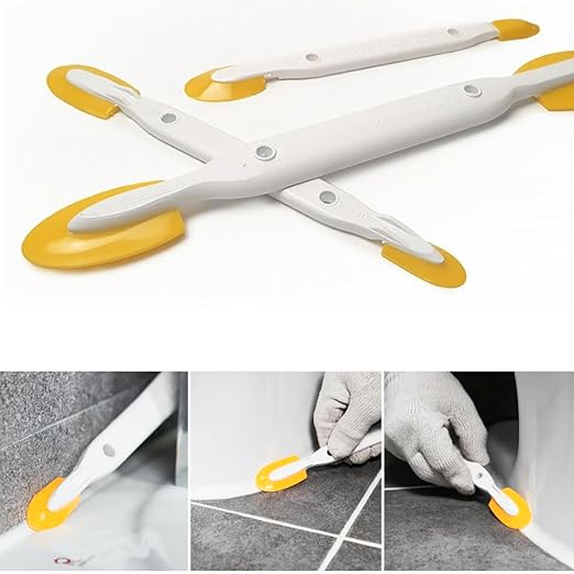 Caulk Caulking Silicone Sealant Finishing Tool (4-Size)- Ideal for DIY, Waterproofing, Grouting. Durable Urethane Rubber Design, Scratch Prevention (Two-Way (L) 3P)