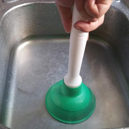 Coralpearl Drain Plunger, Small Hand Force Plumber Helper, Little 4 inch Cup Clog Remover, Tiny Rubber Unclogger in 9" Short Handle for Kitchen Sink, Bathroom Toilet, Shower Bath Tub (Green)