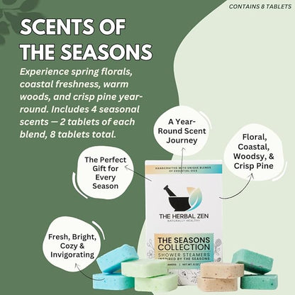 Shower Steamers Aromatherapy Tablets – Variety Pack - Shower Bombs Aromatherapy Made in USA – Self Care Gifts for Women and Men – Natural Essential Oils – Adult Christmas Stocking Stuffers (8 Pack)