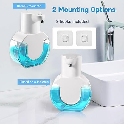 2 Pack Automatic Foaming Soap Dispenser 14.2oz/420ML Touchless Automatic Foaming Soap Dispenser,Rechargeabled Wall Mounted Smart Pump for Bathroom Kitchen