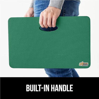 GORILLA GRIP Extra Thick Patent Pending Soft Foam Kneeling Pad, 2 PK, Supportive Large Cushion Knee Pads for Gardening, Baby Bath, Dirt and Water Resistant, Workout and Garden Supplies, 17.5x11, Green