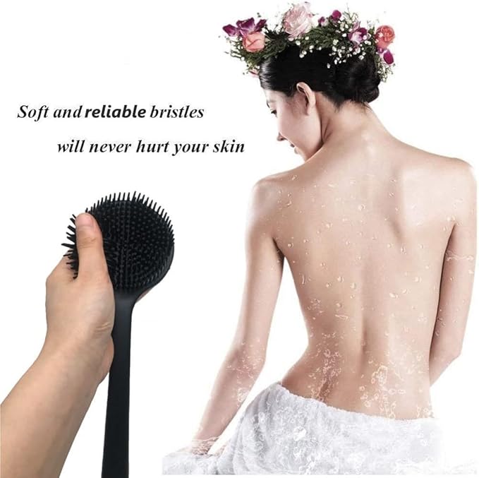 Silicone Body Scrubber, Long Handle Back Scrubber for Body, Shower Srush Back Brush Body Exfoliator