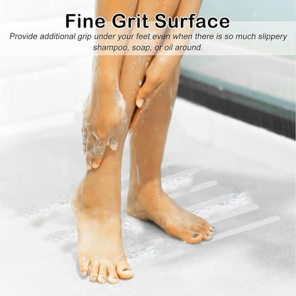 S&X Bathtub Non Slip Stickers,Gritty Textured Slip-Resistant Treads - 3/4 x 11 Inches - 12 of Pack (Clear)