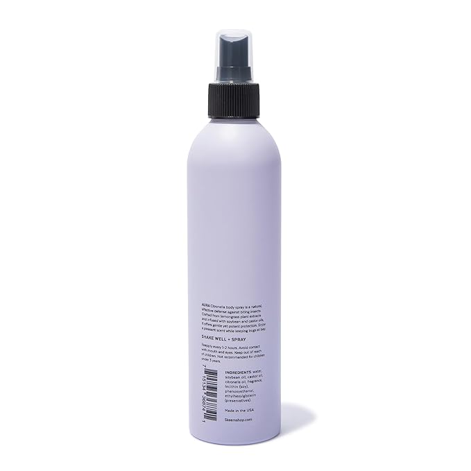 Skeem Aura Citronella Body Spray 8 oz, Lavender - Easy To Use Natural Spray, Family Friendly