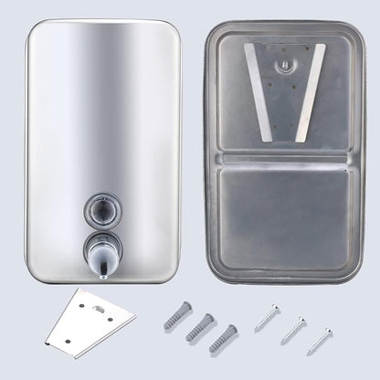 Commercial Soap Dispenser Wall Mount Stainless Steel Manual Liquid Pump Rust-Proof Leak Free for Bathroom (34 fl.oz./1000ml)