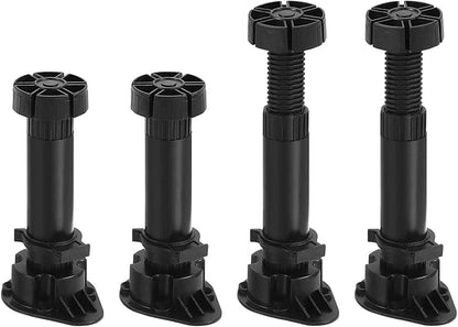 150x44mm(LxW) Adjustable Leveling Feet - 4Pack- Good for Furniture - Leveler Support Frame Replacement Legs - Black