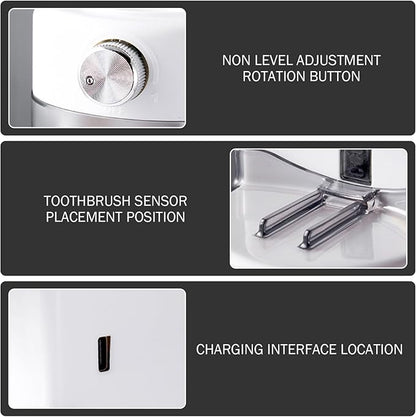 Automatic Toothpaste Dispenser Smart Sensor Toothpaste Dispenser Wall Mounted Electric with Adjustable Output for Kids Family Bathroom