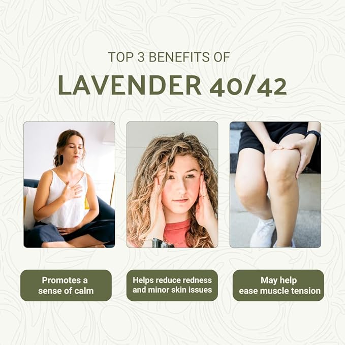 Lavender 40/42 Essential Oil Direct from France - Essential Oil for Candle Making and Soaps - Pure Lavender 40/42 Oil for Aromatherapy, Skincare, Haircare, Perfumes (15 mL)