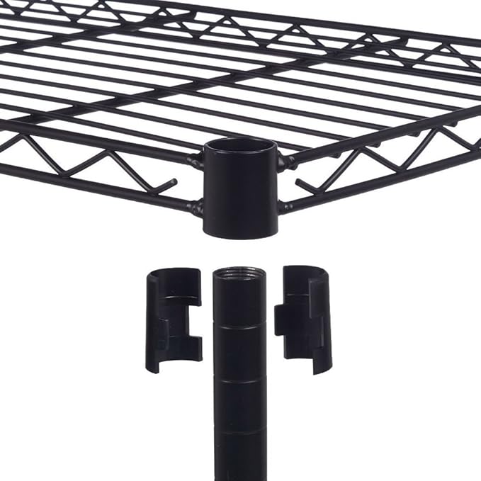 5 Tier Storage Racks Shelving, Heavy Steel Pantry Shelves, Adjustable Wire Shelving Rack, Suitable for Garage, Kitchen, Bathroom, Office, 35" W x 14" D x 71" H, Black