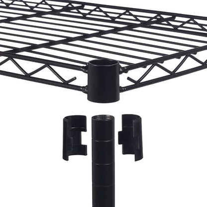 5 Tier Storage Racks Shelving, Heavy Steel Pantry Shelves, Adjustable Wire Shelving Rack, Suitable for Garage, Kitchen, Bathroom, Office, 35" W x 14" D x 71" H, Black