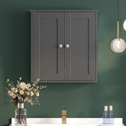 Black Bathroom Wall Cabinet,Medicine Cabinet Over Toilet,Bathroom Cabinet Wall Mounted with Shelves,Surface Mount Medicine Cabinet for Laundry Room,Kitchen,Storage Cabinet 22x23