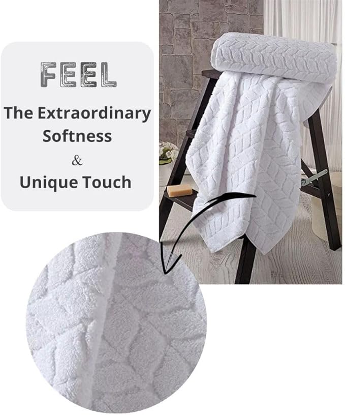 BAGNO MILANO Turkish Cotton Ultra-Soft Plush Absorbent Quick Dry Bathroom Towel Set, Made in Turkey (Sand Beige, 2 pcs Bath Towel Set)