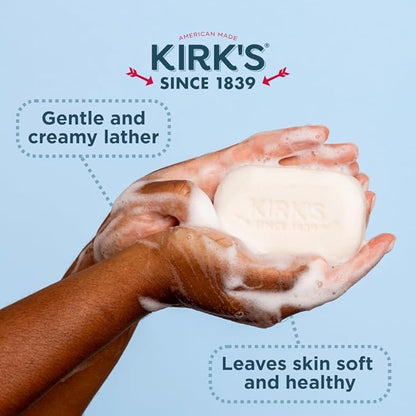 Kirk's Castile Bar Soap for Men, Women & Children - Made with Premium Coconut Oil, Sensitive Skin Formula- Vegan & Non GMO- Citrus Twist- 4 oz. Bars 6 Pack