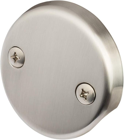 Artiwell Tip-Toe Tub Trim Set with Two-Hole Overflow Faceplate, Replacement Bath Drain Trim Kit with 2-Hole Overflow Faceplate and Universal Fine/Coarse Thread (Brushed Nickel)