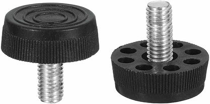 M8x17x30mm(DxLxOD) Screw on Furniture Glide Leveling Feet - 20Pack - Good for Furniture - Adjustable Thread Furniture Levelers - Black