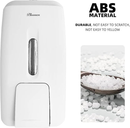 Soap Dispenser Wall Mount Adhesive Commercial Soap Dispenser 800ml No Drill Hand Sanitizer Dispenser for Bathroom Support Liquid and Gel,White-PN9088