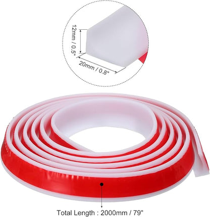 uxcell 78 Inch Collapsible Shower Barrier Stopper Water Splash Guard Blocker 79"Lx0.8"Wx0.5"H for Bathroom Kitchen Wet and Dry Separation, White