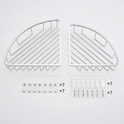[2 Pack] Corner Shower Caddy Organizer, SUS304 Stainless Steel Heavy Duty Rust-Proof Shelf Holder, Wall Mounted Storage Rack for Bathroom Kitchen, Polished Chrome