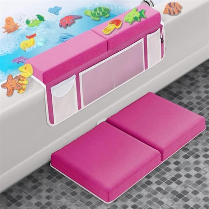 Supa Ant Baby Bath Kneeler and Elbow Rest Pad –Mom’s Choice Award Winner –US-Designed Extra Thick Bathtub Kneeling Pad with 8 Suction Cups, 5-Pocket Organizer, Non-Slip, Cushioned, Durable (Pink)