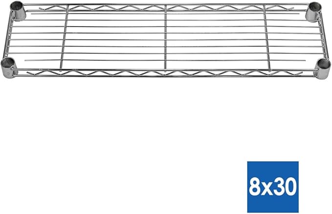 Shelving Inc. 8" d x 30" w x 54" h Chrome Wire Shelving with 5 Tier Shelves, Weight Capacity 800lbs Per Shelf