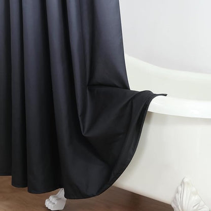 Fabric Shower Curtain, Black and Grey Ombre Shower Curtains for Bathroom, Modern Waterproof Bathroom Curtains, 72" W x 72" H