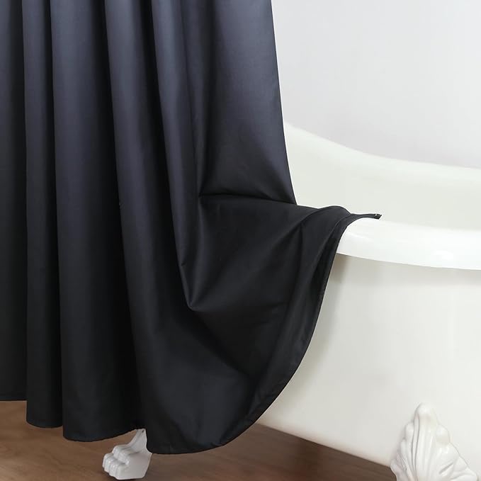 Fabric Shower Curtain 78 Inches Long, Blakc and Grey Ombre Shower Curtains for Bathroom, Modern Waterproof Bathroom Curtains, 72" W x 78" H