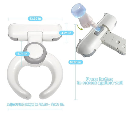 Baby Shower Stand, No-Drill Bath Support with Strong Suction Cups, Adjustable Foldable Baby Bath Helper for Toddler Standing Assist, Ideal Gift for Infants 6-36 Months