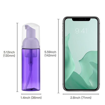 Tekson 30PCS Soap Foam Bottle (2 oz), Empty Travel Foaming Lash Shampoo for Cleanser, Dispenser (Purple)