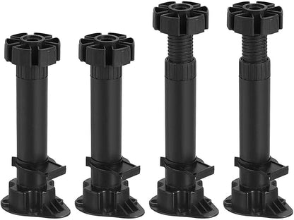 150x46mm(LxW) Adjustable Leveling Feet - 8Pack- Good for Furniture - Leveler Support Frame Replacement Legs - Black