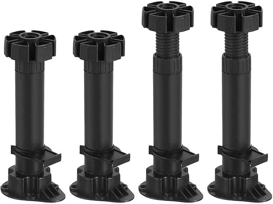 150x46mm(LxW) Adjustable Leveling Feet - 8Pack- Good for Furniture - Leveler Support Frame Replacement Legs - Black