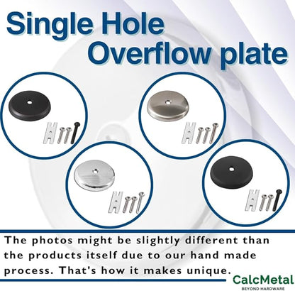 Single Hole Bathtub Drain Overflow Plate with One Matching Screws, Easy to Install, Matte Black