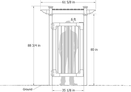 Zippity Outdoor Products Hampton Shower Enclosure - 89"H x 62"W x 47"L White Vinyl Privacy Kit with Door for Pool & Beach, Model ZP19009