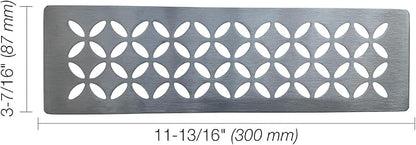 Shower Niche Shelf for Prefabricated Kerdi Board SN/-SNLT, Floral Design, Brushed 304 Stainless Steel