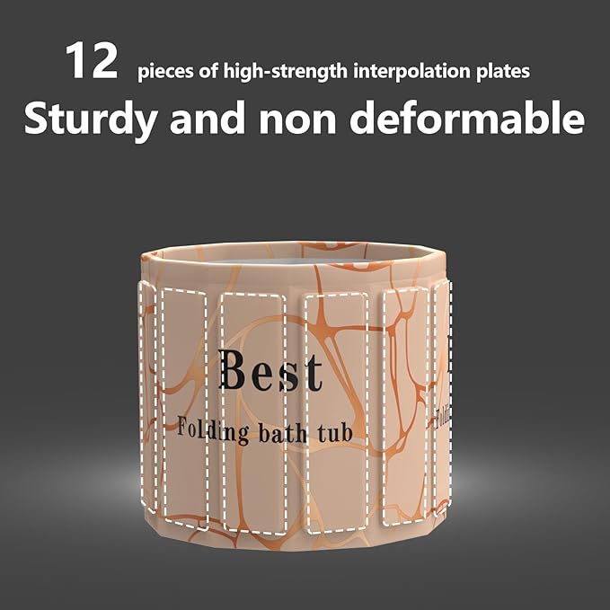 Portable Bath Tub for Adult, Foldable Soaking Bathtub for Hot SPA&Ice Bath, Foldable Small Bathtub Collapsible Tub for Bathing, Quick Setup No Installation, Space-Saving Storage (Fantasy,25.9X27.5IN)