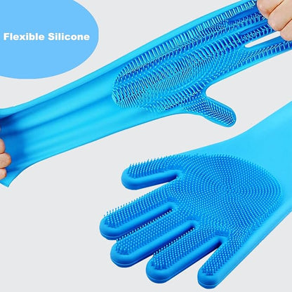 4PCS Dog Washing Glove and Dog Bath Brush, Dog Shampoo Brush Scrubber for Bath, Massage and Grooming, Pet Shower Supplies for Short & Long Hair Dogs and Cats
