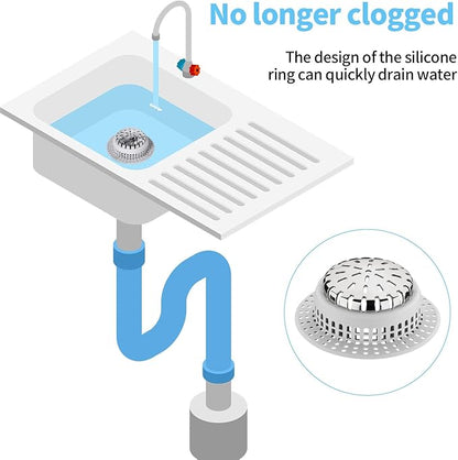 Shower Drain Hair Catcher, Shower Drain Cover, Bathtub Drain Hair Catcher for Pop-Up & Regular Drains (Top Small)