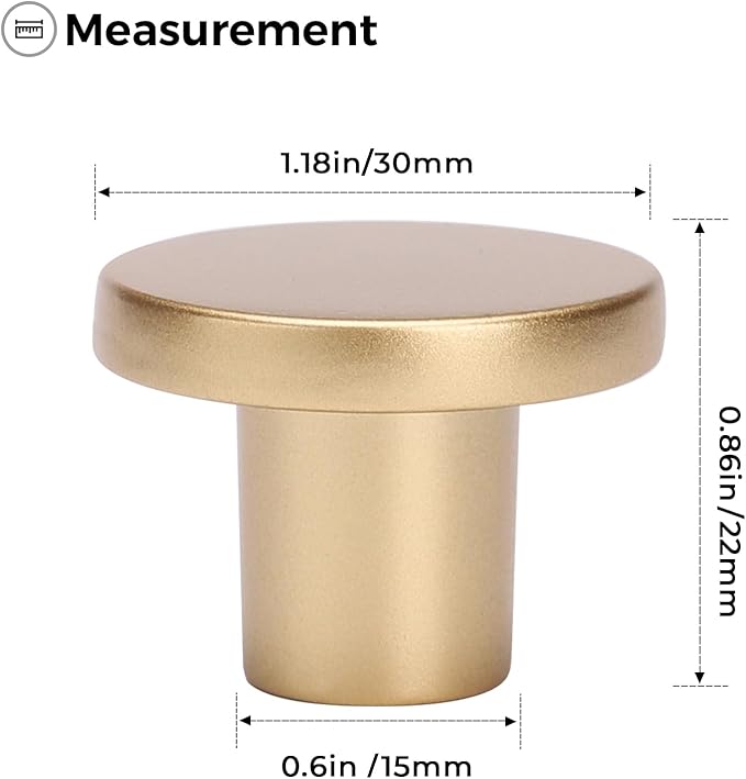 Ravinte 3 Pack Cabinet Knobs Sandy Gold Kitchen Cabinet Knobs Round Dresser Drawer Pulls Closet Door Pulls 1-1/5 Inch