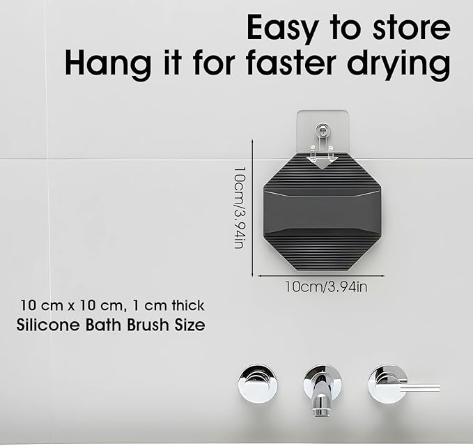 Ouligay 2 Pack Silicone Body Scrubber Exfoliator Shower Brush for Sensitive Skin Cleaning Sud Scrub Silicone Loofah with Ergonomic Anti Slippery Handle Travel Friendly for Men & Women