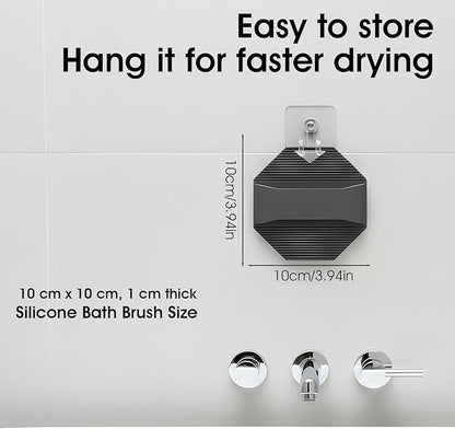 Ouligay 2 Pack Silicone Body Scrubber Exfoliator Shower Brush for Sensitive Skin Cleaning Sud Scrub Silicone Loofah with Ergonomic Anti Slippery Handle Travel Friendly for Men & Women