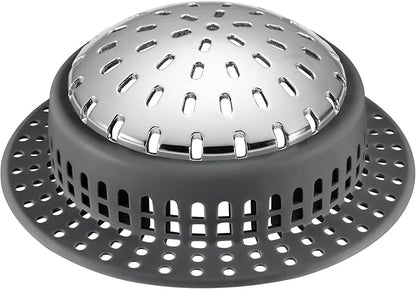 Shower Drain Hair Catcher, Shower Drain Cover, Bathtub Drain Hair Catcher for Pop-Up & Regular Drains