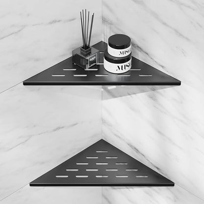 lives Corner Shower Shelves 2 Pack, 10" Black Corner Shelf for Bathroom, 304 Stainless Steel Grout in Bathroom Shower Shelf for Tiled Wall, Waterproof, Easy Install (Matte Black,10")