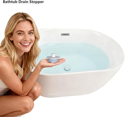 Bathtub Drain Stopper, Drain Plug, Silicone Stopper (Patented Design) (1, Large,Gray)
