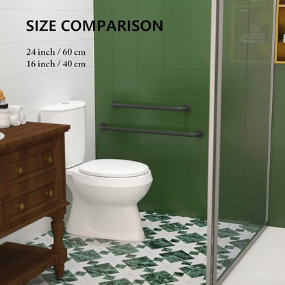 24 Inch Anti Slip Shower Grab Bar Oil Rubbed Black 1.25" Diameter,Munzong Bathroom Grab Bar, Knurled Bathroom Balance Bar,Safety Hand Rail Support Handicap Elderly Senior Assist Bath Handle