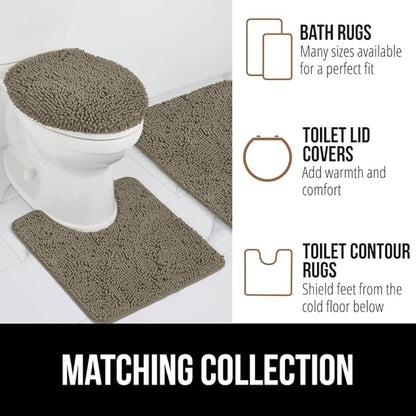 GORILLA GRIP Bath Rug Mat 36x24, Thick Soft Absorbent Chenille, Quick Dry Microfiber Mats, Rubber Backing Washable Shower Floor Rugs, Bathmat Runner, US Designed Bathroom Home Decor Accessories Latte