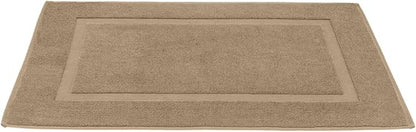 DAN RIVER Classic Cotton Bath Mats Set of 2 – Not a Bathroom Rug, Ultra Soft, Highly Absorbent & Machine Washable Bath Mat Towel for Bathroom Floor Mat – Durable, Quick-Dry, 21x34 Inches, Tan